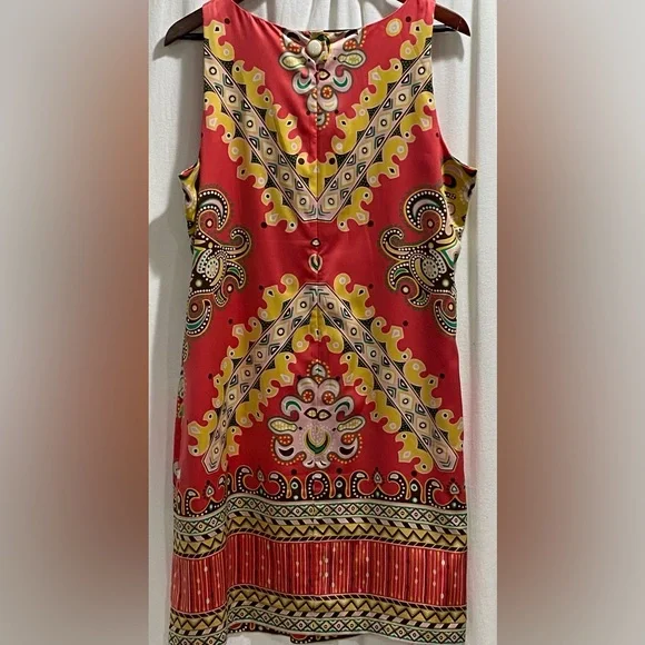 Nicole by Nicole Miller Colorful Sleeveless Sz 14 Paisley Print Shift Dress - Picture 12 of 16